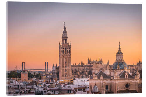 Acrylglas print La Giralda and Iglesia del Salvador