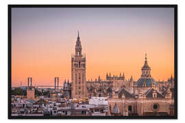 Gerahmter Kunstdruck La Giralda und Iglesia del Salvador