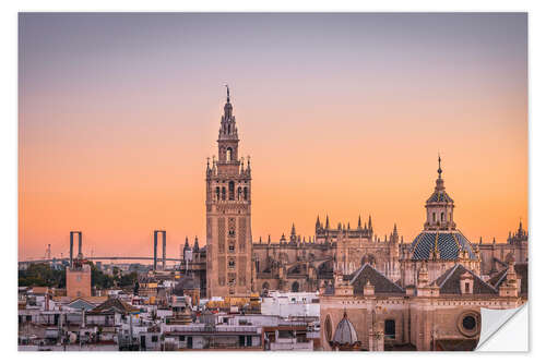 Selvklebende plakat La Giralda and Iglesia del Salvador