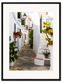 Framed art print White houses in a narrow alley