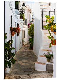 Magnettafel Weiße Häuser in enger Gasse