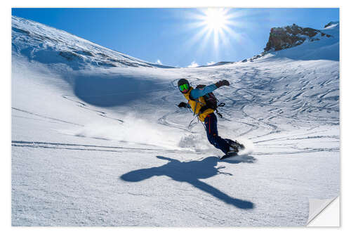 Självhäftande poster Snowboarder with splitboard