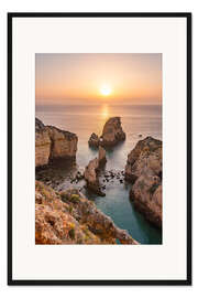 Gerahmter Kunstdruck Sonnenaufgang über dem Meer