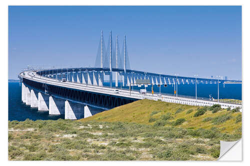 Selvklebende plakat Oresund Bridge between Denmark and Sweden