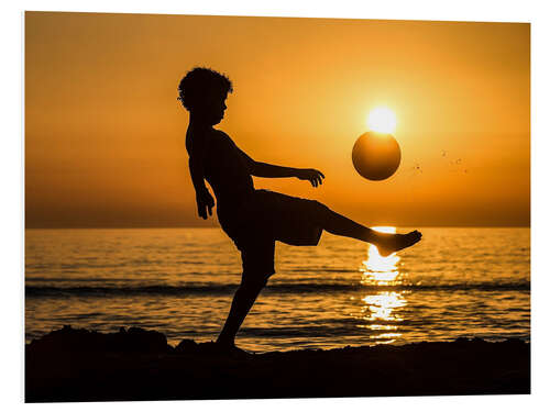 Foam board print Boy with soccer ball