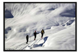 Gerahmter Kunstdruck Verschneite Bergwelt, Aostatal