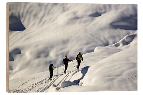 Wood print Snow-covered mountains, Aosta Valley