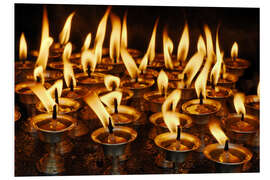 Foam board print Butter lamp burns in a temple