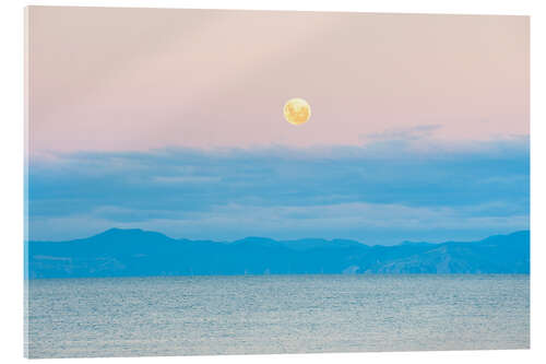 Akrylbilde Moon rise on Kaiteriteri Beach, New Zealand