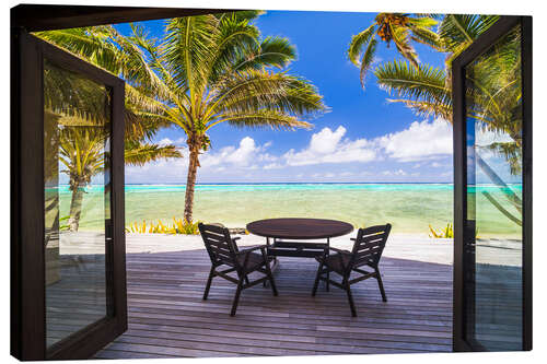 Canvas print Luxury Beachfront Villa with Sea View