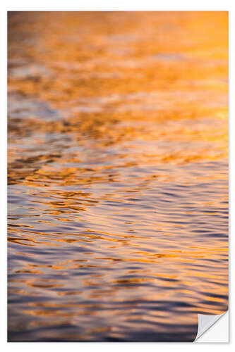 Selvklebende plakat Sunset reflects in the ocean