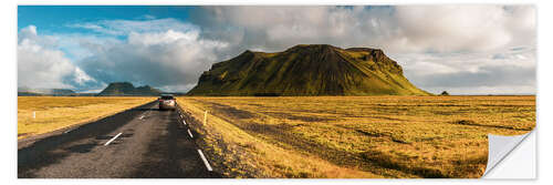 Wall sticker Car driving on a road trip adventure in Iceland