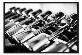 Gerahmter Kunstdruck Gewichte in einem Fitnessstudio