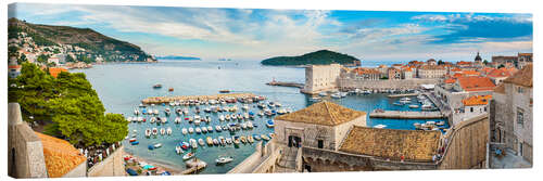 Canvastavla Dubrovnik Old Town Harbor and City Walls, Croatia