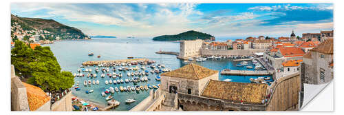 Wall sticker Dubrovnik Old Town Harbor and City Walls, Croatia