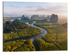 Magnettafel Sonnenuntergang über dem Fluss
