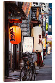 Holzbild In den Straßen von Tokio