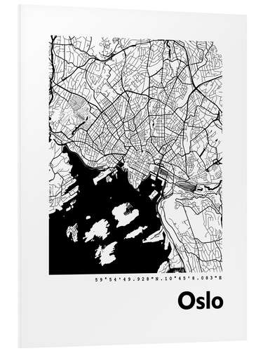 Tableau en PVC Plan de la ville d'Oslo