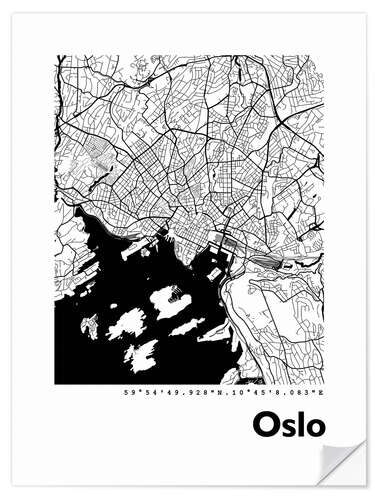 Wall sticker City map of Oslo