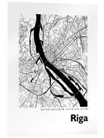 Acrylglasbild Stadtplan von Riga