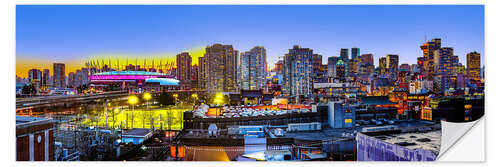 Selvklebende plakat Vancouver with BC Place Stadium