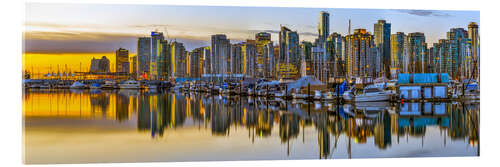 Acrylglasbild Vancouver Marina und Skyline