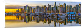 Aluminium print Vancouver Marina and Skyline