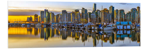 Foam board print Vancouver Marina and Skyline