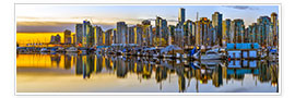 Wall print  Vancouver Marina and Skyline - HADYPHOTO