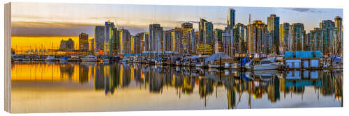 Cuadro de madera Horizonte y puerto deportivo de Vancouver