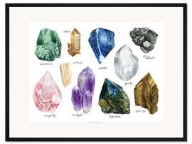Gerahmter Kunstdruck Heilende Kristalle III