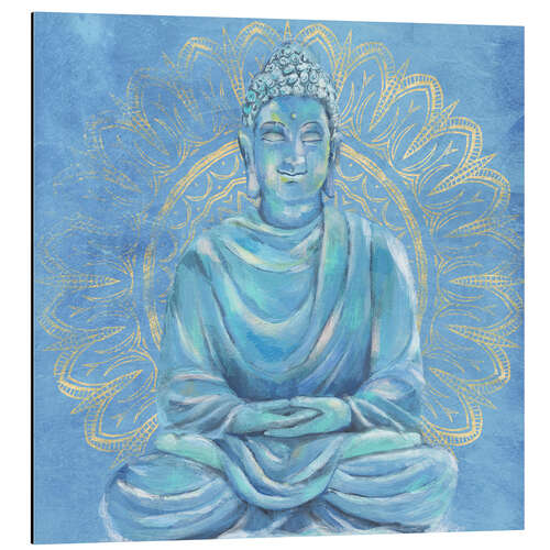 Tableau en aluminium Bouddha en bleu