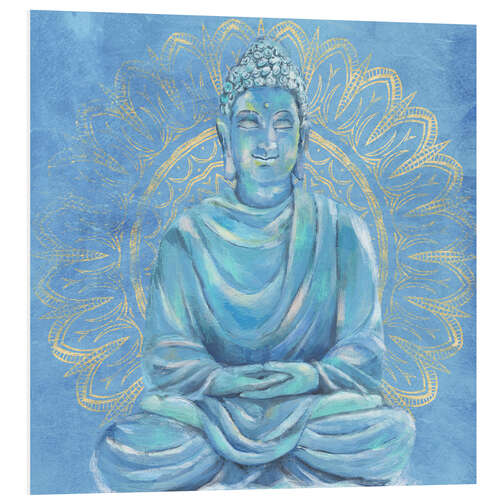 Hartschaumbild Buddha in Blau