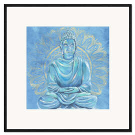 Framed art print Buddha in blue