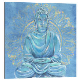 Tableau en plexi-alu Bouddha en bleu