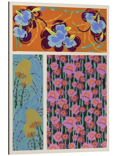 Aluminium print Art Deco Flowers VII