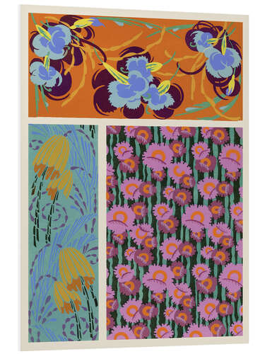 Foam board print Art Deco Flowers VII