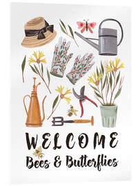 Quadro em acrílico  Welcome bees &amp; butterflies - Melissa Wang