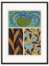 Gerahmter Kunstdruck Art Deco Blumen VI