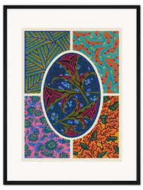 Gerahmter Kunstdruck Art Deco Blumen II