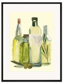 Gerahmter Kunstdruck Olivenöl-Set
