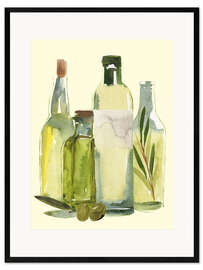 Gerahmter Kunstdruck Olivenöl-Set