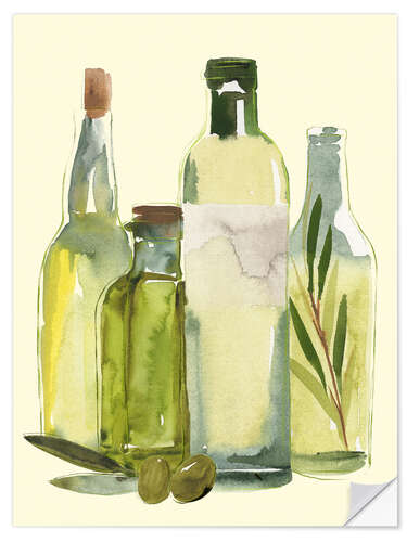 Selvklebende plakat Olive oil set