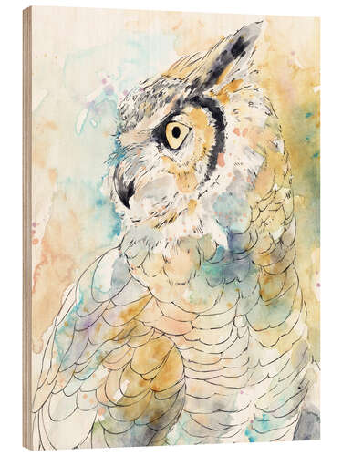 Print på træ Majestic Owl I.