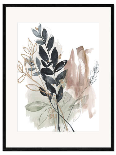 Ingelijste kunstdruk Bundled leaves II