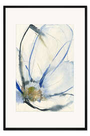 Gerahmter Kunstdruck Kobalt &amp; Paynes-Blütenblätter II