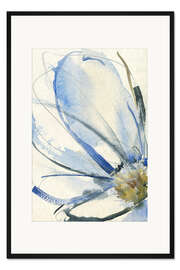 Gerahmter Kunstdruck Kobalt &amp; Paynes-Blütenblätter