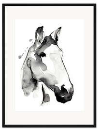 Gerahmter Kunstdruck Weißer Hengst