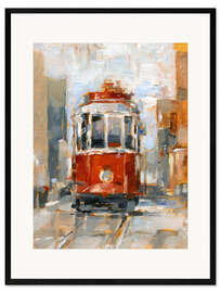 Kehystetty taidepainatus Red tram in Lisbon