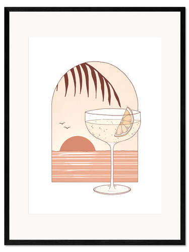 Gerahmter Kunstdruck Sonnenuntergangsansicht